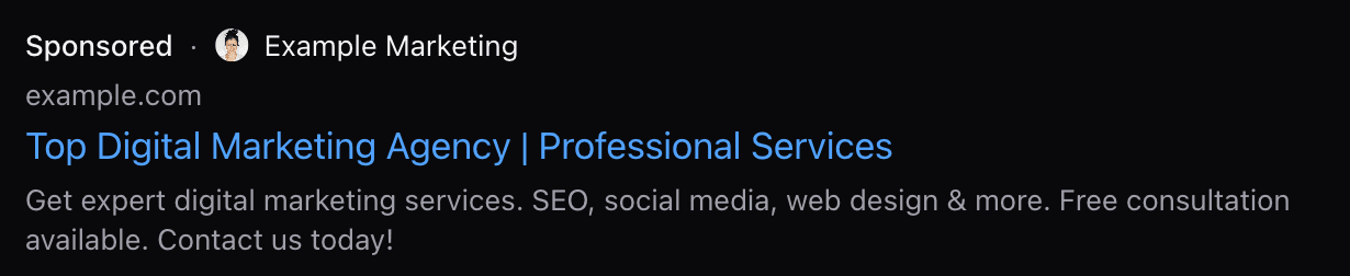Google Sponsored Result