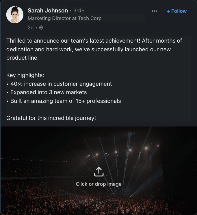 LinkedIn Post with Media