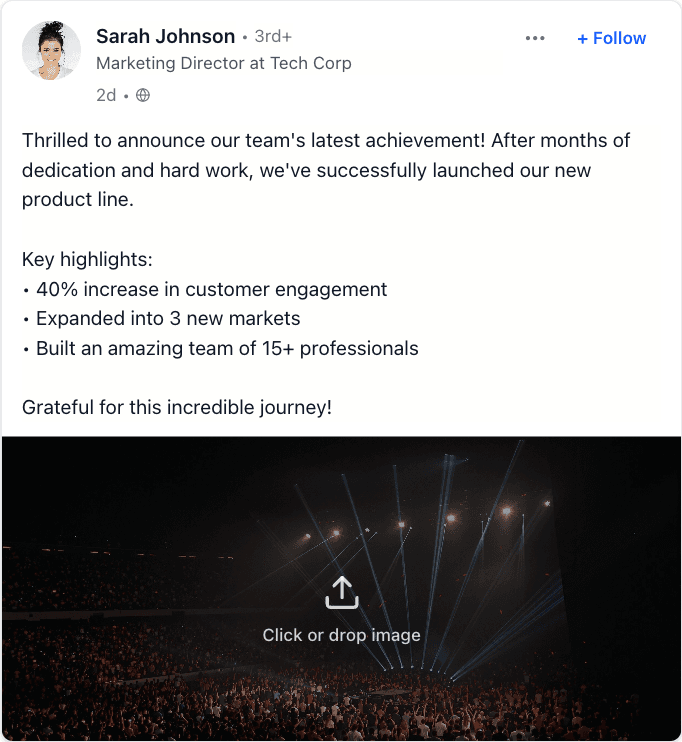 LinkedIn Post with Media