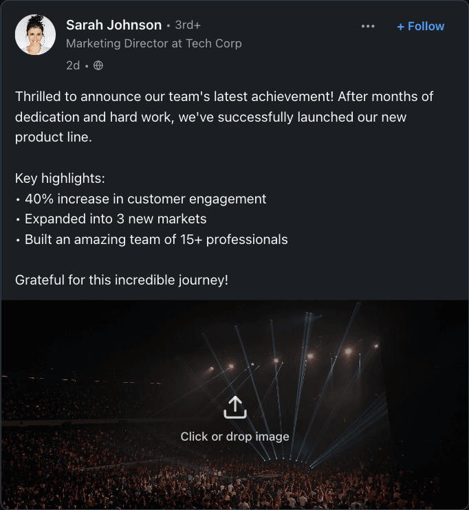 LinkedIn Post with Media