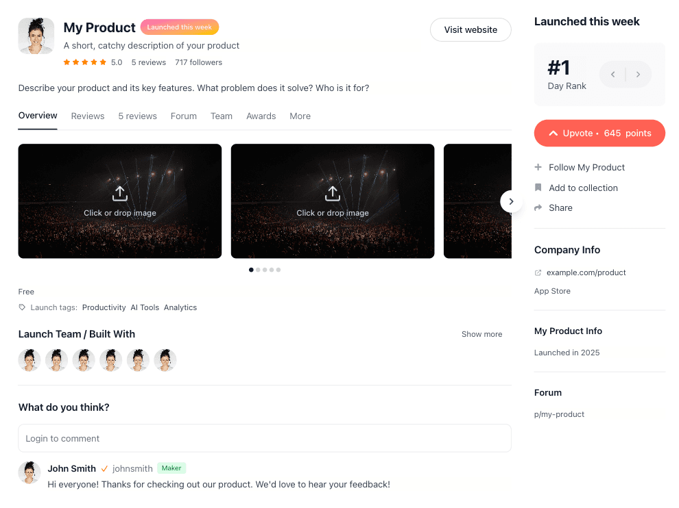 Product Hunt Post