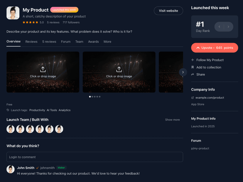 Product Hunt Post